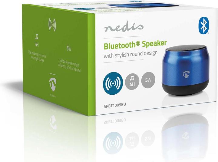 Actual product image Nedis Bluetooth Speaker, 5W - Blue (4 h, USB power delivery)