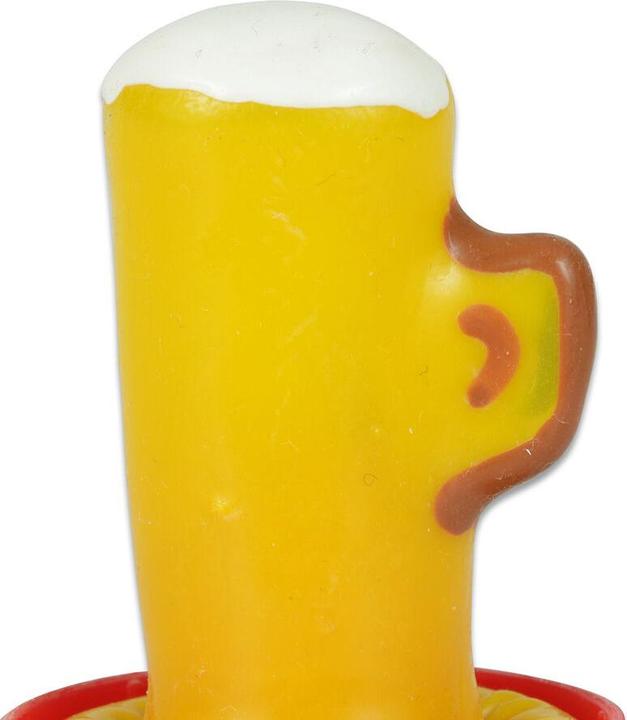Actual product image Erco Beer glass motif joke condom yellow hand-painted (1 pcs.)