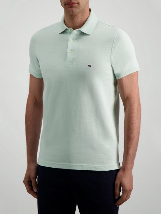 Produktbild Tommy Hilfiger Polo Shirt Mouline Slim Minty Essence/Ivory (48)