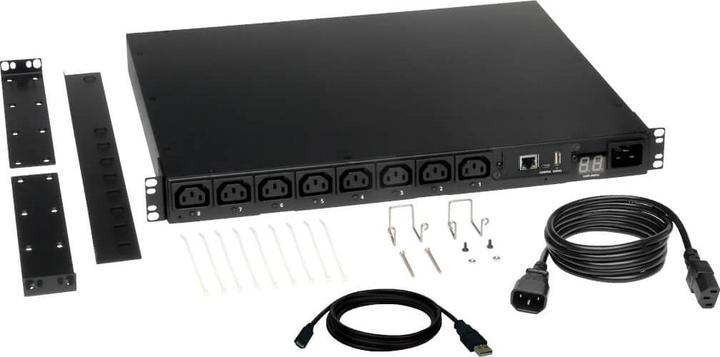 Produktbild Eaton Tripp Lite Series PDU Switched 200V - 240V 2.3/2.9kW 15A C13 8 Outlet C14 1URM TAA - Horizontal ra