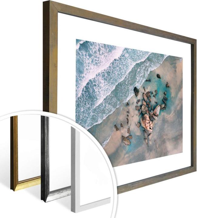 Image du produit Trenddeko La vue d'en haut : des pierres sur la plage (40 x 30 cm)