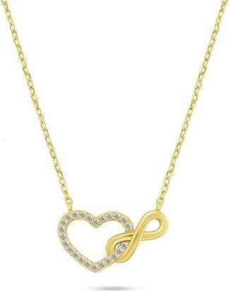 Brilio Silver - Modern gold-plated necklace with zircons NCL121Y