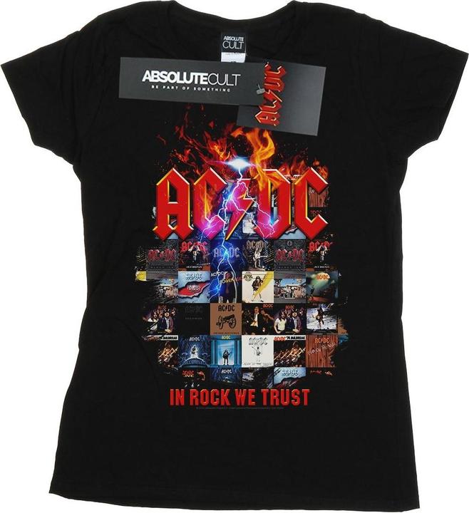 AC/DC In Rock We Trust Album Cover TShirt (M)