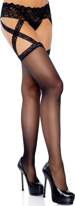 Produktbild Leg Avenue Strümpfe mit raffinierter Kreuz-Halterung (One Size)