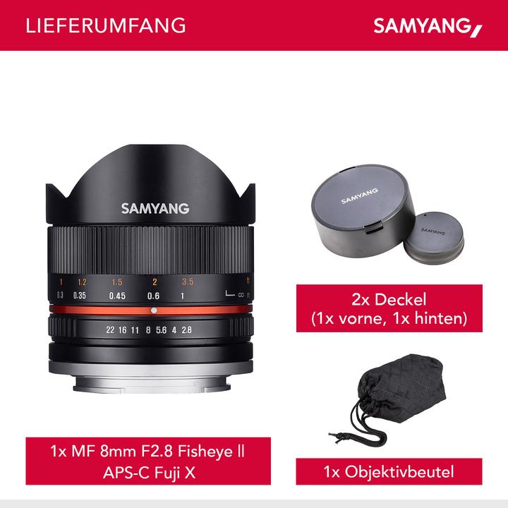 Image du produit Samyang 8mm f/2.8 II - Fujifilm X (Noir) (Fujifilm Fujinon XF, APS-C / DX)