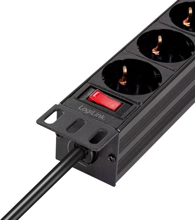 Image du produit LogiLink 10" Prises multiples 4x, avec interrupteur (4 x, CEE 7/3, 2 m)