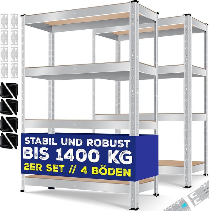 Produktbild Masko 2er-Set Schwerlastregal für Keller und Werkstatt