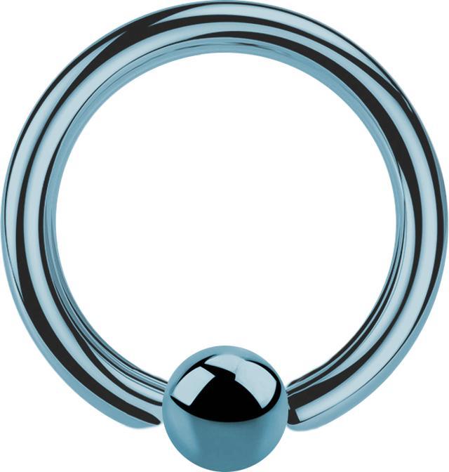 Star Piercing Ball Closure Ring hellblau mit Titanium Schicht (Chirurgenstahl 316L, ohne Messing)