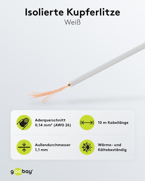 Produktbild Aquatuning Kupferlitze isoliert 1x0,14mm² (10 m)