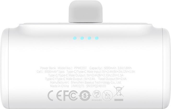Produktbild Baseus Compact Series Fast Charging USB-C Powerbank 20W (5000 mAh, 20 W, 18 Wh)