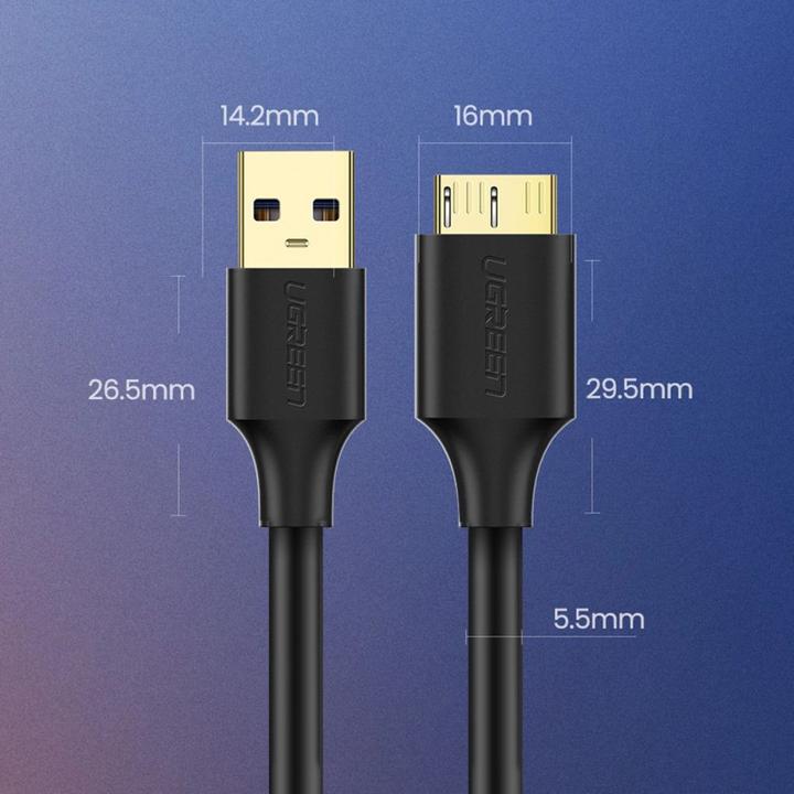 Produktbild Ugreen USB 3.0 - micro USB 3.0 kabel, 0,5 m - černý (0.50 m, USB 3.0)