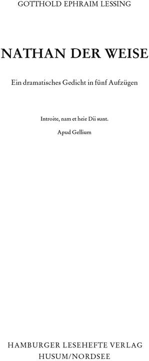 Produktbild Nathan der Weise (Deutsch, Gotthold Ephraim Lessing, 2021)