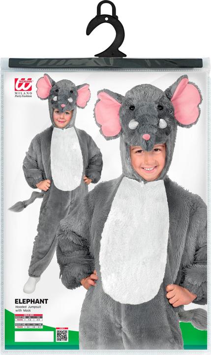 Produktbild Widmann ELEFANT SOFT PLÜSCHKOSTÜM (Overall mit Kapuze), 98 cm / 1-2 Years (92)