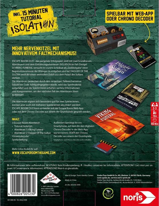 Actual product image Noris Escape Room - The Game Duo 3 606101945 (German)