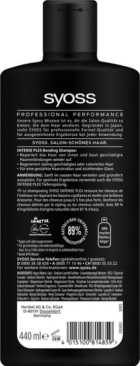 Actual product image Syoss Shampoo Intense Plex 440 ml (440 ml, Liquid shampoo)