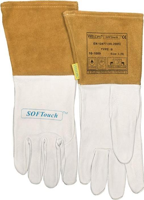 Weldas Lashandschoenen maat XL (9,5) naturel/oranje EN 388, EN 12477, EN 1149-2 (XL)