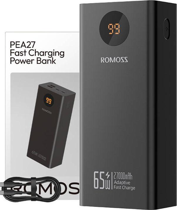 Actual product image Romoss Powerbank PEA27S Pro 27000mAh 65W (black) (27000 mAh, 65 W, 99.90 Wh)