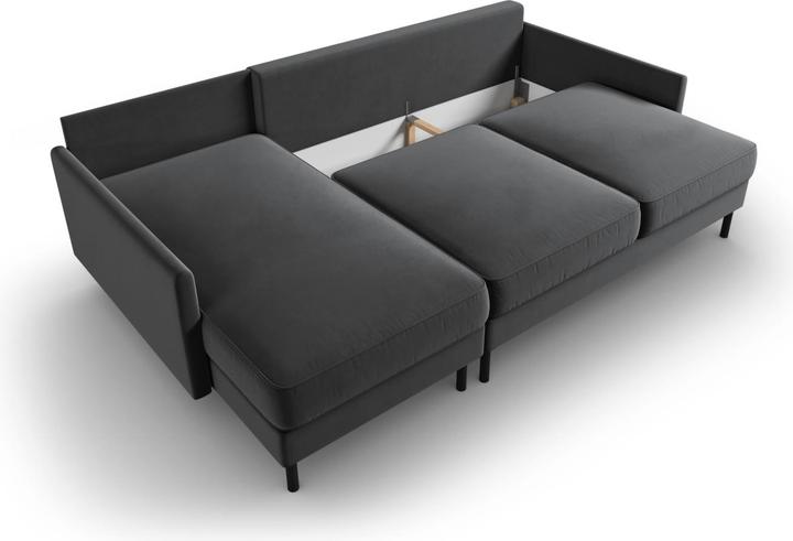 Actual product image Micadoni Velvet Left Corner Sofa With Bed Function And Box, "Scott", 5 Seats, 212x142x87Made in Europe (Corner sofa)