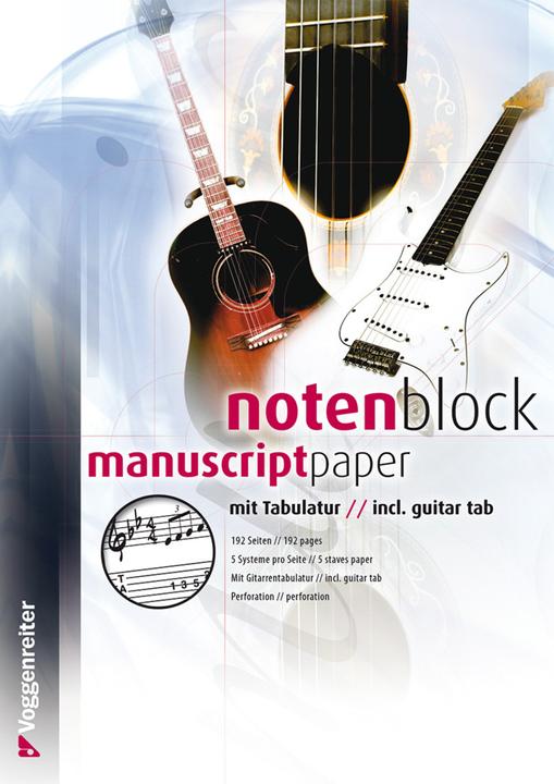 Produktbild Notenblock mit Tabulatur (Speziallineatur, Harter Einband)