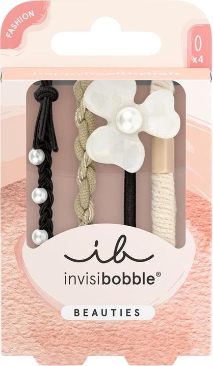 Invisibobble Beauties Flower Pearl Hair Clip Set for Women - Pack of 4