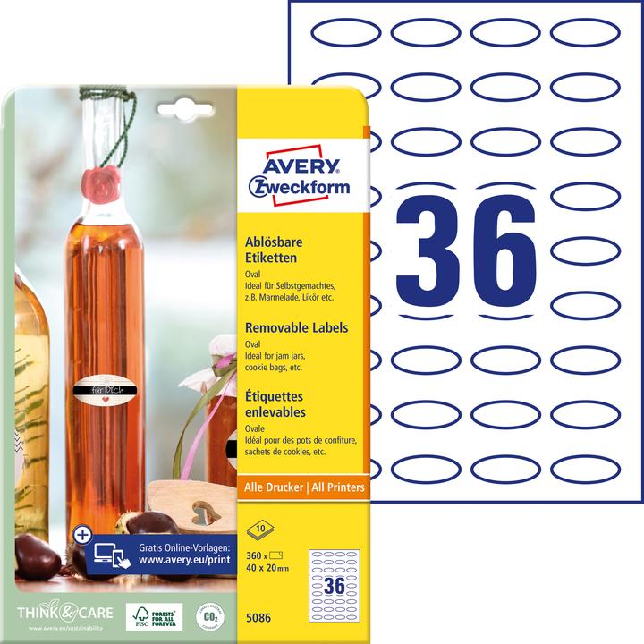 Immagine prodotto Avery 360 etichette ovali