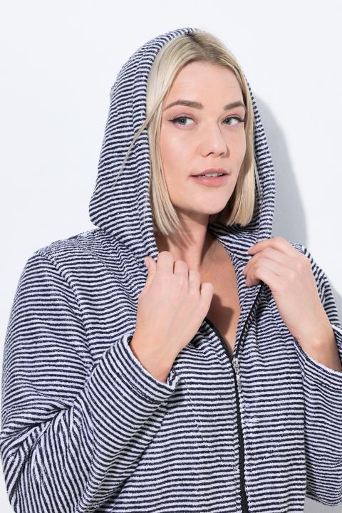 Produktbild Ulla Popken Bademantel, Ringel, Kapuze, Frottee, Taschen (42, 44)