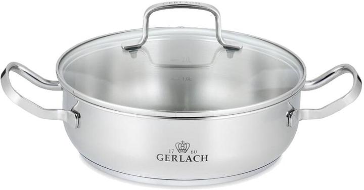 Actual product image Gerlach SIMPLE pot with lid 24cm 2L niski 332M (Pan set + pot set, Stainless steel)