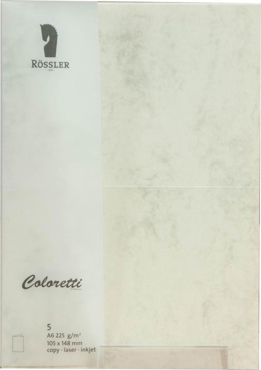 Rössler Coloretti Carte A6 Camoscio Marmora Confezione da 5 Carte non piegate per autoprogettazione (5 pz.)