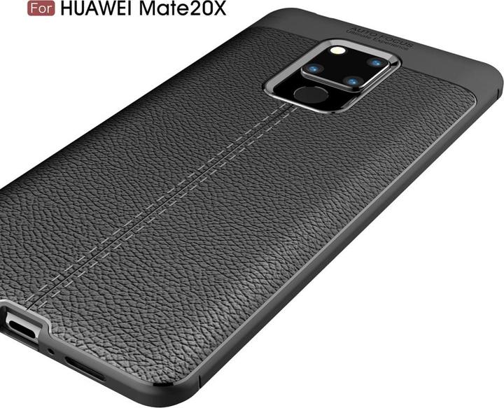 Actual product image Screenguard Huawei Mate 20 X Case Leather Design TPU Cover (Mate 20 X)
