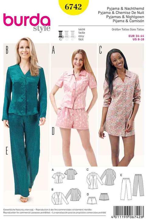 Produktbild Schnittmuster Pyjama + Nachthemd