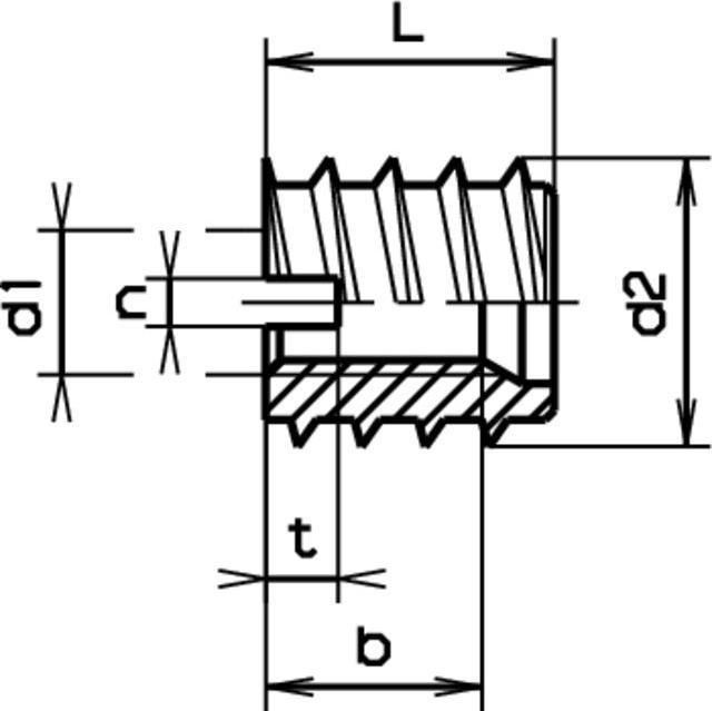Actual product image BestaPac Einschraubmutter verzinkt M6x12x15
