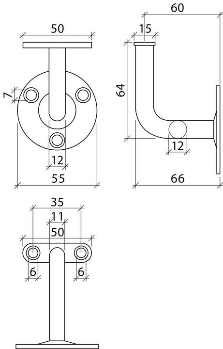 Actual product image Etter Handrail support (Galvanised steel)