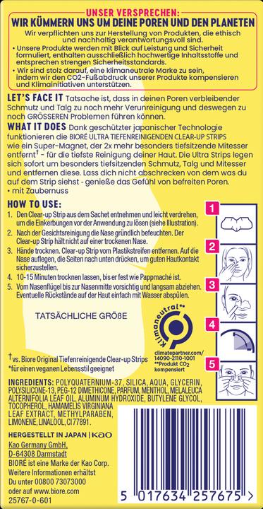 Image du produit Bioré Strips Clear-Up ultra-nettoyants en profondeur à l'hamamélis (Chiffons de nettoyage)