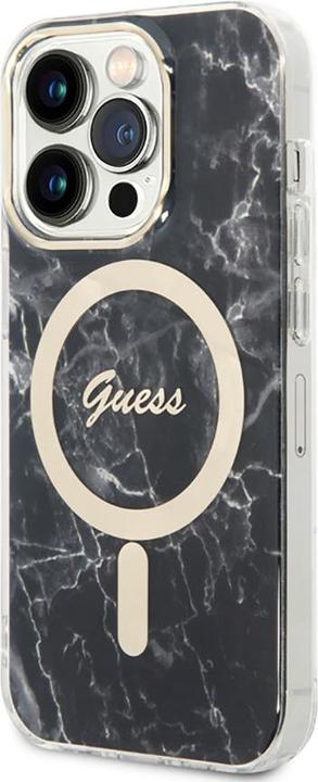 Produktbild Guess Zestaw GUBPP14XHMEACSK Case+ Charger iPhone 14 Pro Max 6,7" czarny/black hard case Marble MagS (20 W)