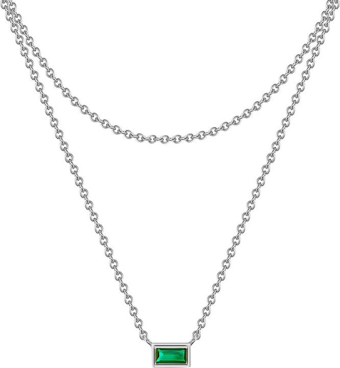 Immagine prodotto Glanzstücke München Catena da donna in argento Sterling Zirconia 42,0/36,0 cm + 5,0 cm di estensione - 30030 (Argento)