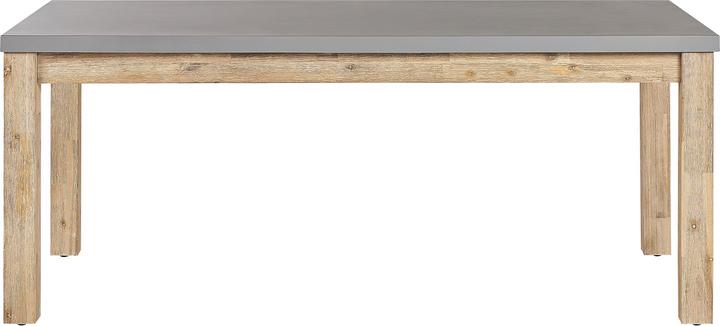 Produktbild Beliani Gartenmöbel Set Beton / Akazienholz grau 8-Sitzer 2 Bänke 2 Hocker OSTUNI (180 cm)