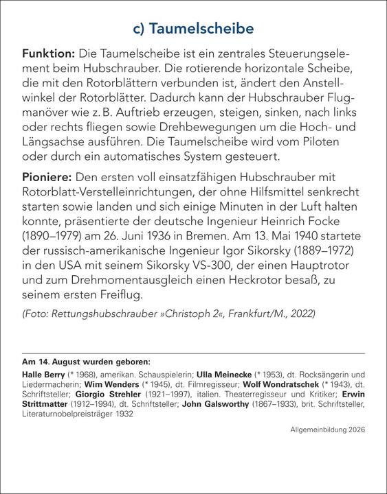 Produktbild Harenberg Allgemeinbildung Tagesabreisskalender 2026 - Das tägliche Wissens-Quiz (Weicher Einband, Deutsch)