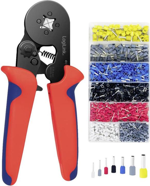 Immagine prodotto LogiLink Pinze per crimpare i capicorda con 1200 capicorda inclusi (180 mm)