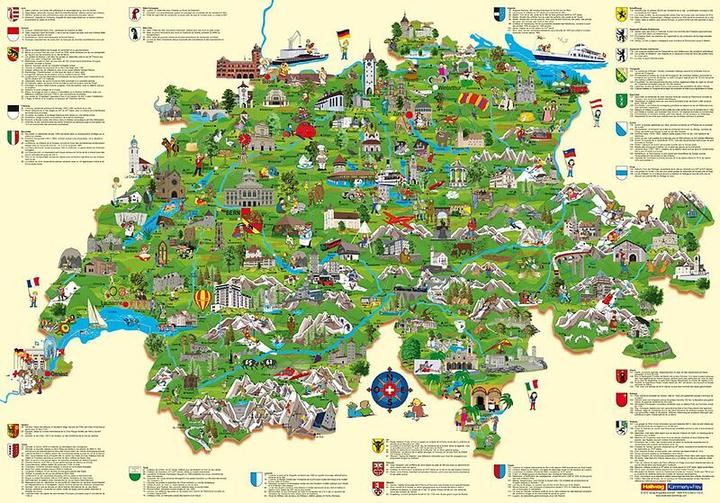 Produktbild Carte Suisse pour les enfants, poster Plano gerollt in Rhre 100 x 70 cm