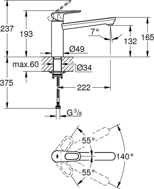Produktbild Grohe Einhand-Spültischbatterie, 1/2"
