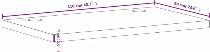 Produktbild VidaXL Schreibtischplatte 110x60x4 cm Massivholz Buche,Material (110 x 60 x 4 cm)