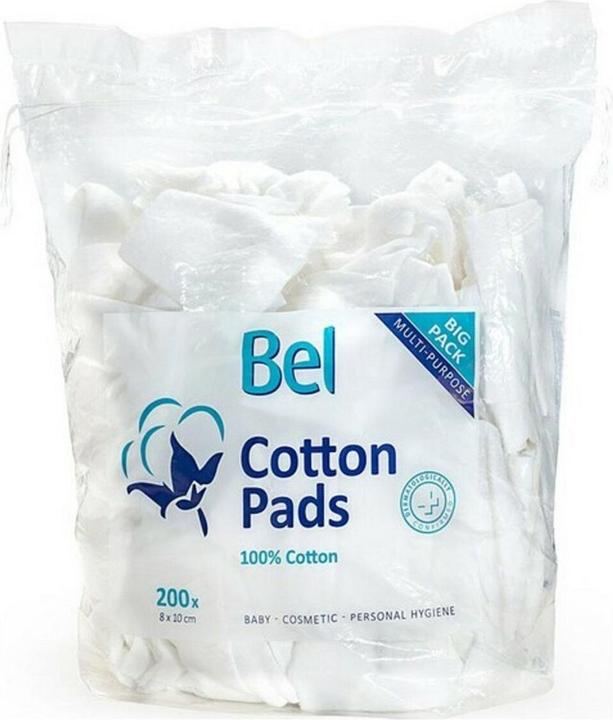 Bel Cosmetic Bel Wattepads 100 % Baumwolle 8x 10 cm (200 Stück)