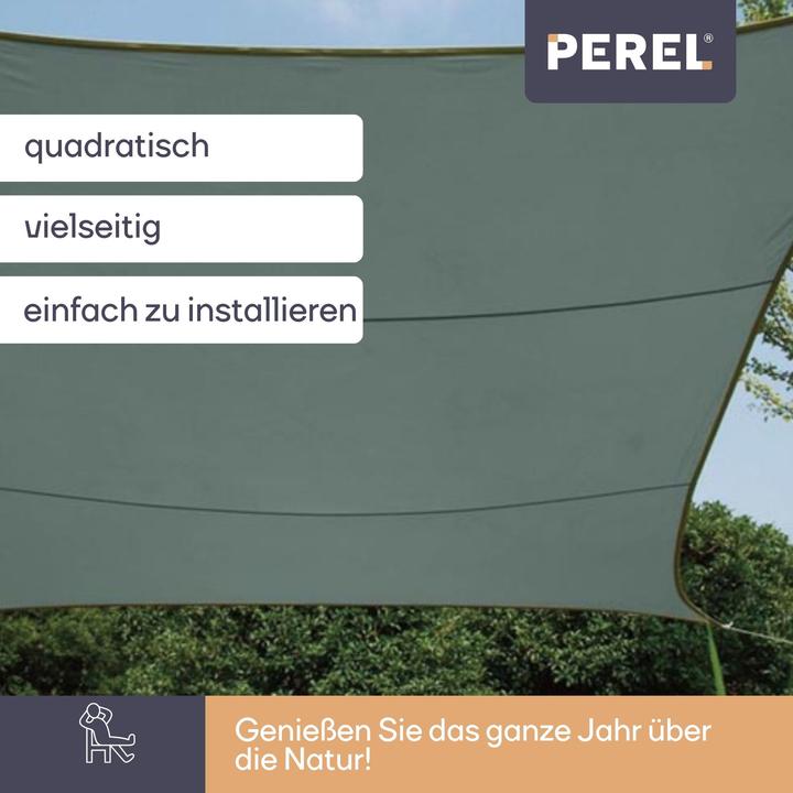 Produktbild Perel SONNENSEGEL - QUADRATISCH - 5 x 5 m - FARBE: GRÜNGRAU (5 x 5 m)