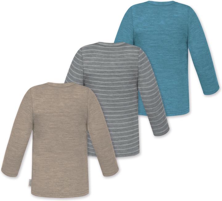 Actual product image Normani 3-pack baby merino longsleeve "Taupo" - 9475 (74, 80)