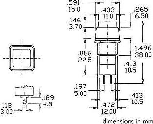 Actual product image R18-23A PUSH.SWITCH 1P OFF-ON 3A/125V