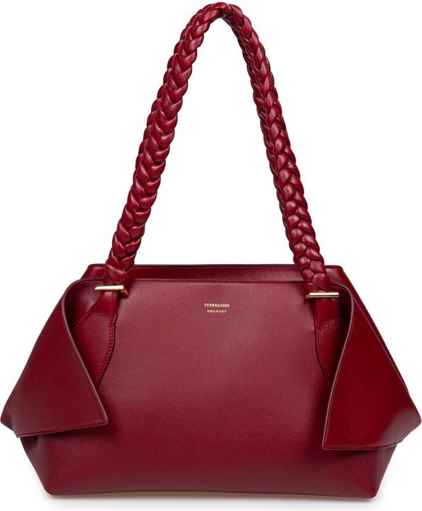 Salvatore Ferragamo Ferragamo scarf sh m handbag in calfskin color burgundy