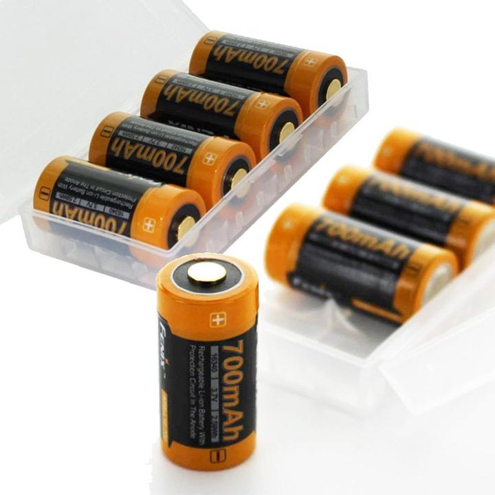 Actual product image AccuCell 8fach Schnell-Ladegerät und 8 Stück CR123 A Li-ion Akku (1 pcs., CR123A, 760 mAh, Battery + charger)