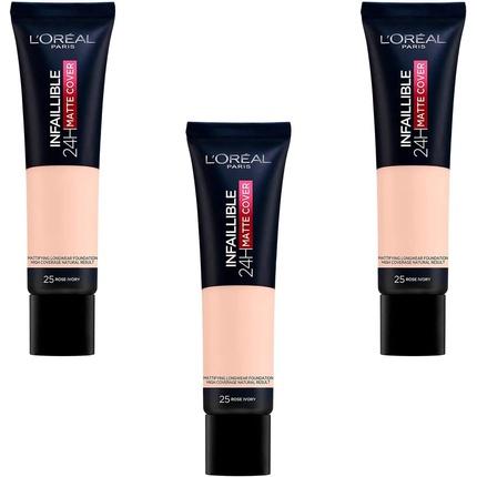 Actual product image L'Oréal Paris Infallible 24H Matte Cover (25 Rose Ivory)