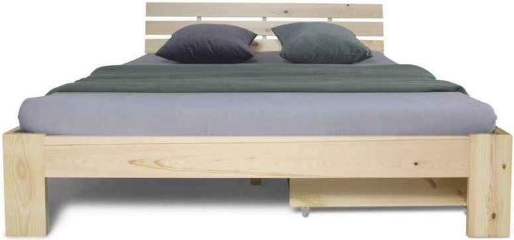 Produktbild Homestyle4u Holzbett mit Bettkasten & Lattenrost (140 x 200 cm)