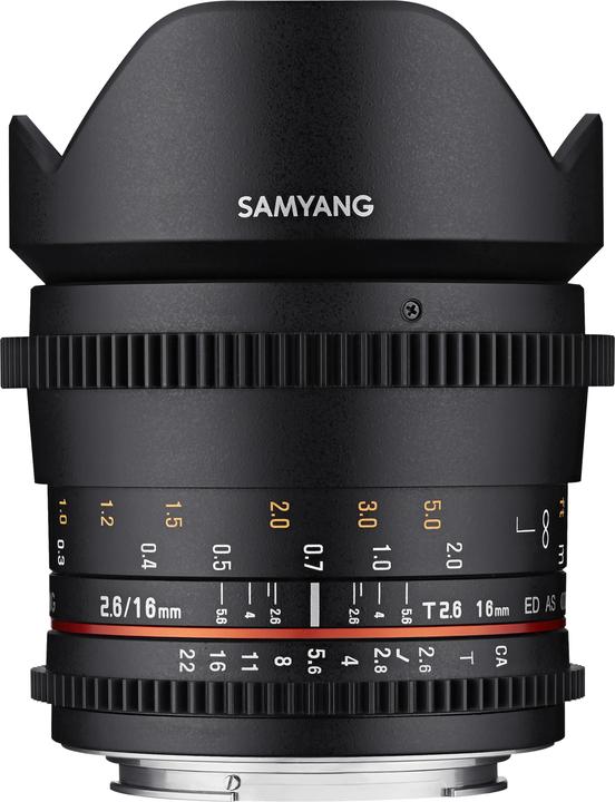 Actual product image Samyang 16mm T2.6 Canon EF (Canon EF, full size, APS-C / DX)